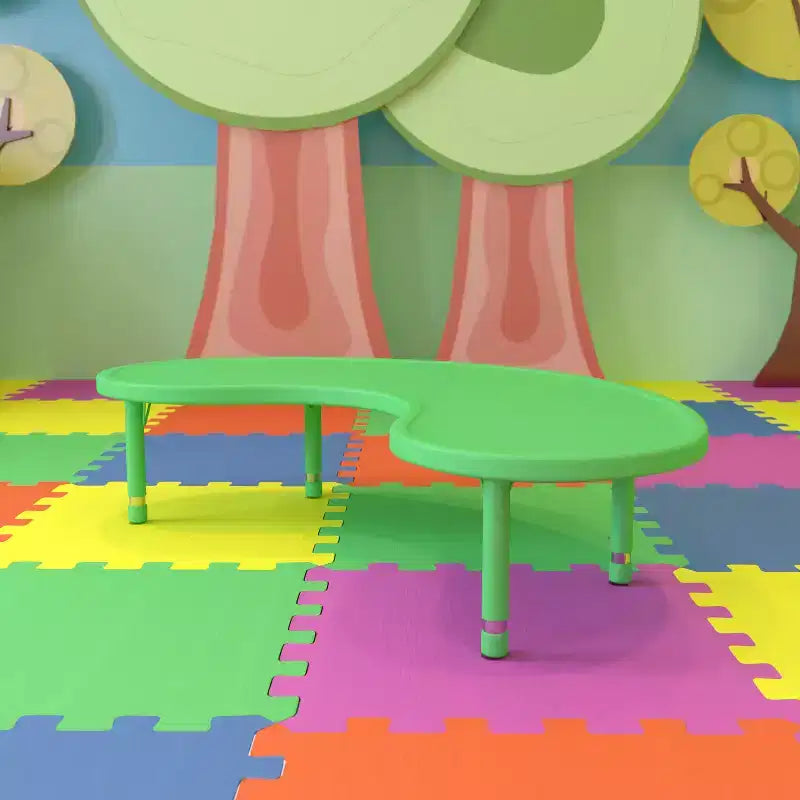 Table d'activités réglable en hauteur en plastique demi-lune Emma et Oliver 35 po larg. x 65 po long.