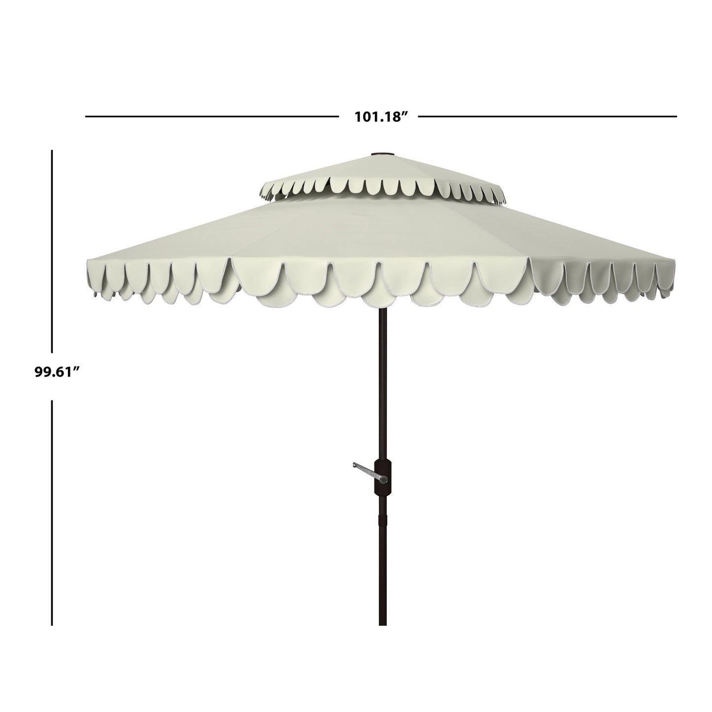 Parasol déporté double toit 274 cm avec cantonnière Kjerstin SAFAVIEH Outdoor