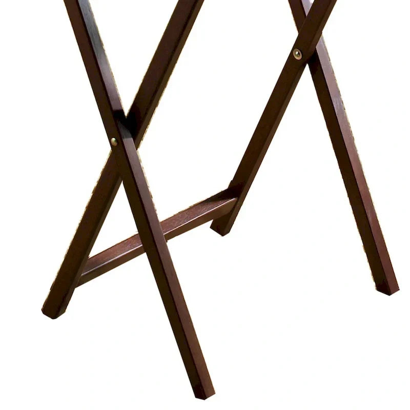 Tables de service pliantes pour télévision PJ Wood avec support de rangement compact, expresso, ensemble de 5 pièces - 36.38