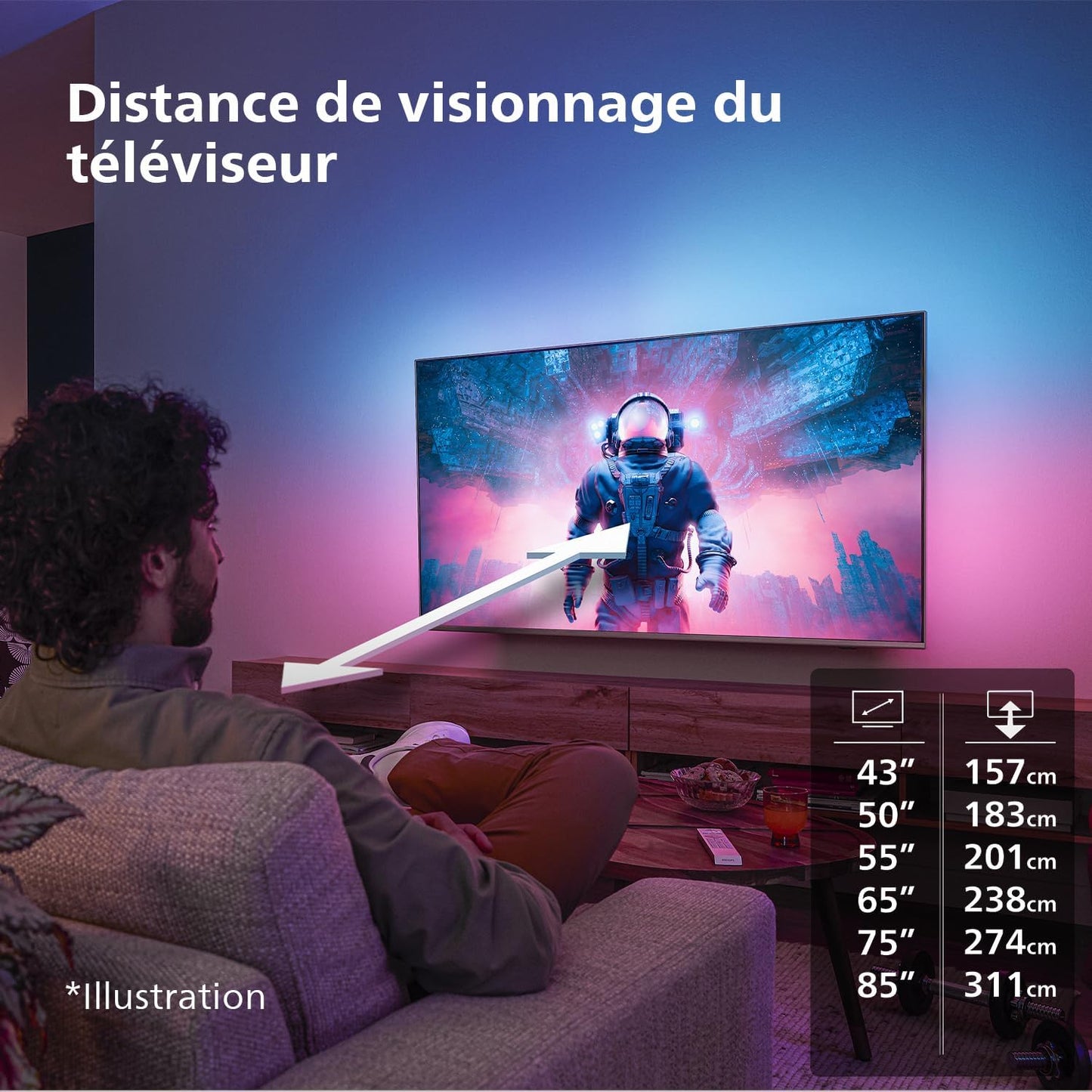 Philips 8000 series 50PUS8309/12 Fernseher 127 cm (50") 4K Ultra HD Smart-TV WLAN Schwarz 350 cd/m? (50PUS8309/12) [Classe énergétique G]