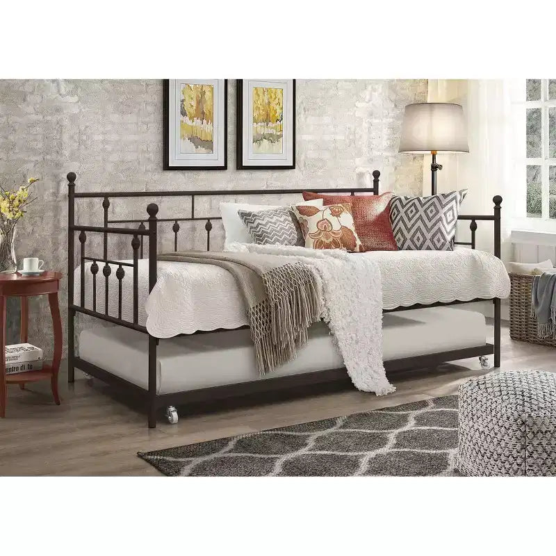 Lit de repos double Richland Home Design avec lit gigogne