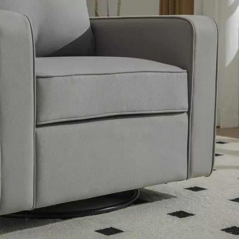 Fauteuil pivotant à 360° avec rangement dissimulé, fauteuil club une place avec oreiller pour salon, chambre, salle de lecture - ModernLuxe