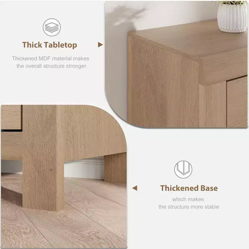 Meuble TV blanc de style ferme pour téléviseurs 75-80 pouces - Console média longue de 70 pouces avec 6 tiroirs et étagère pour barre de son pour salons, chambres à coucher