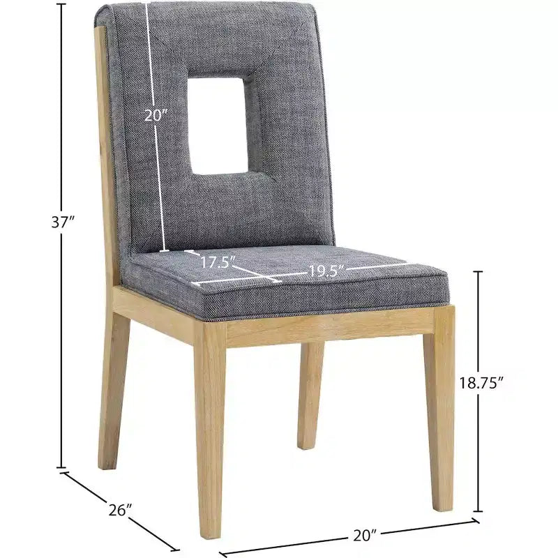 Meridian Furniture, Chaises de salle à manger Gwendolyn en tissu texturé lin, lot de 2