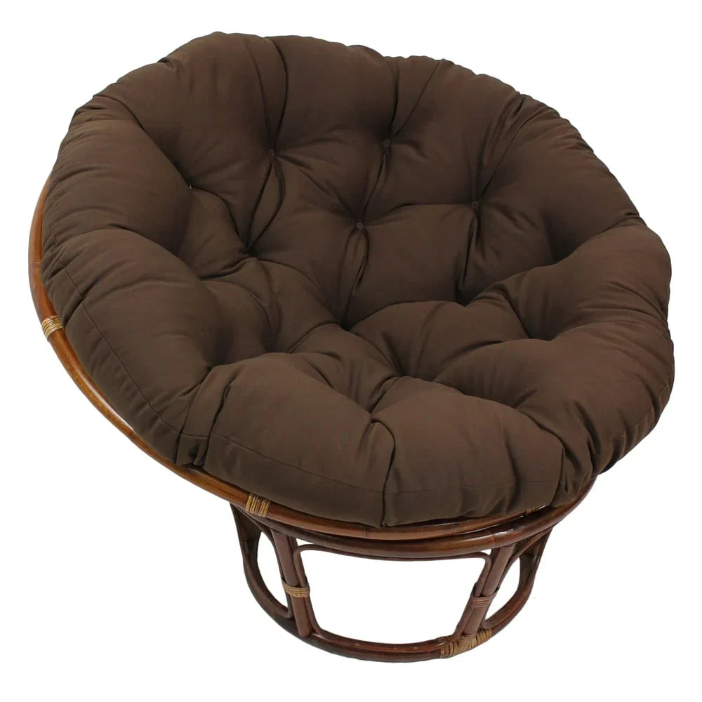 Fauteuil Papasan en rotin Bali 42 po avec coussin en sergé