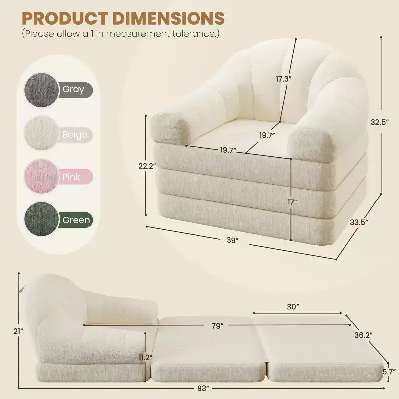 Yaheetech Canapé-Lit Pliant 2 en 1 Fauteuil-Lit Pliable pour Salon, Chambre à Coucher