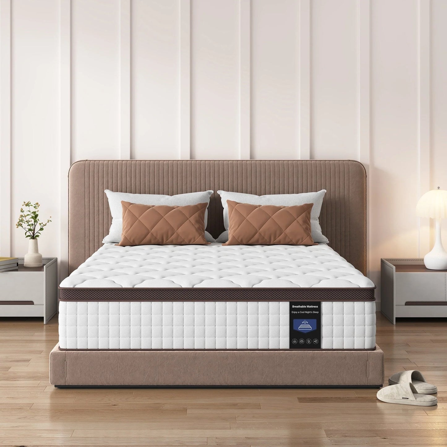 Matelas en mousse à mémoire de forme hybride 10 po – Soutien ferme moyen avec ressorts renforcés pour le soulagement de la pression, certifié CertiPUR-US