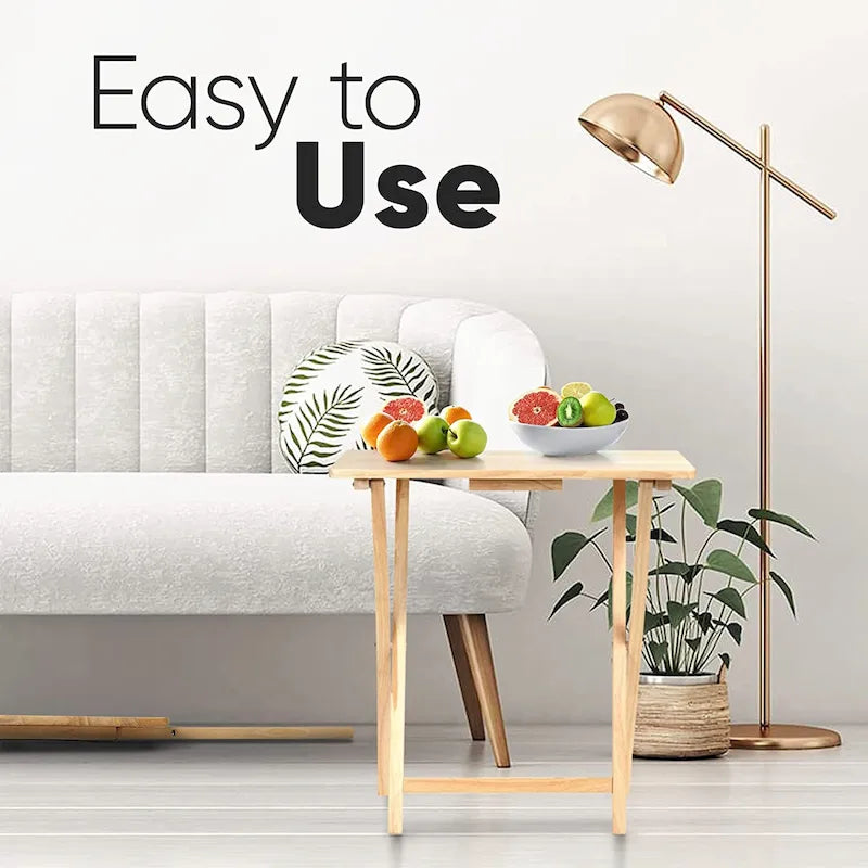 Tables de service pliantes pour télévision PJ Wood avec support de rangement compact, expresso, ensemble de 5 pièces - 36.38
