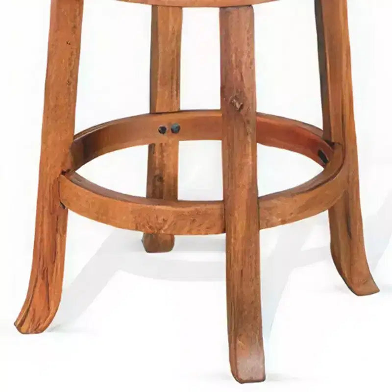 Tabourets de comptoir pivotants Royal Hampton, lot de 2 | Siège en similicuir | Bois d'acajou