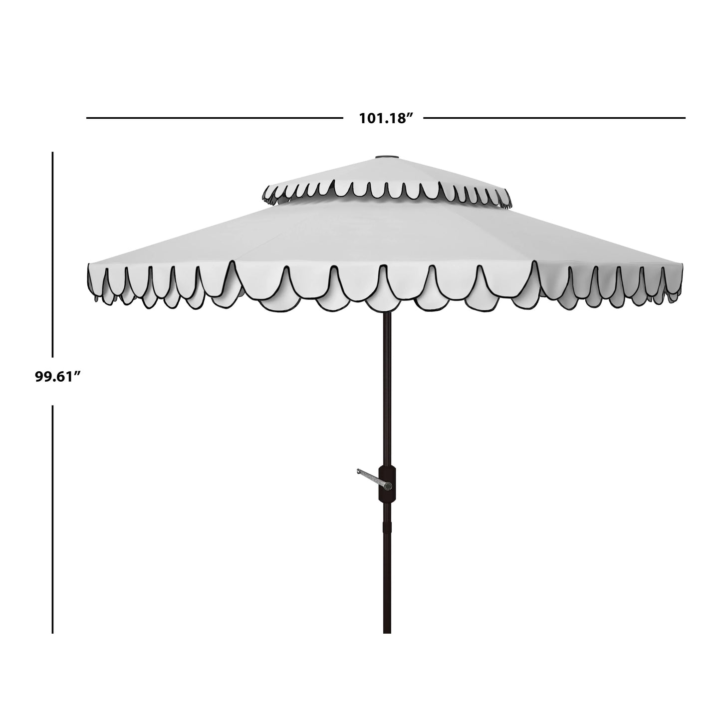 Parasol déporté double toit 274 cm avec cantonnière Kjerstin SAFAVIEH Outdoor