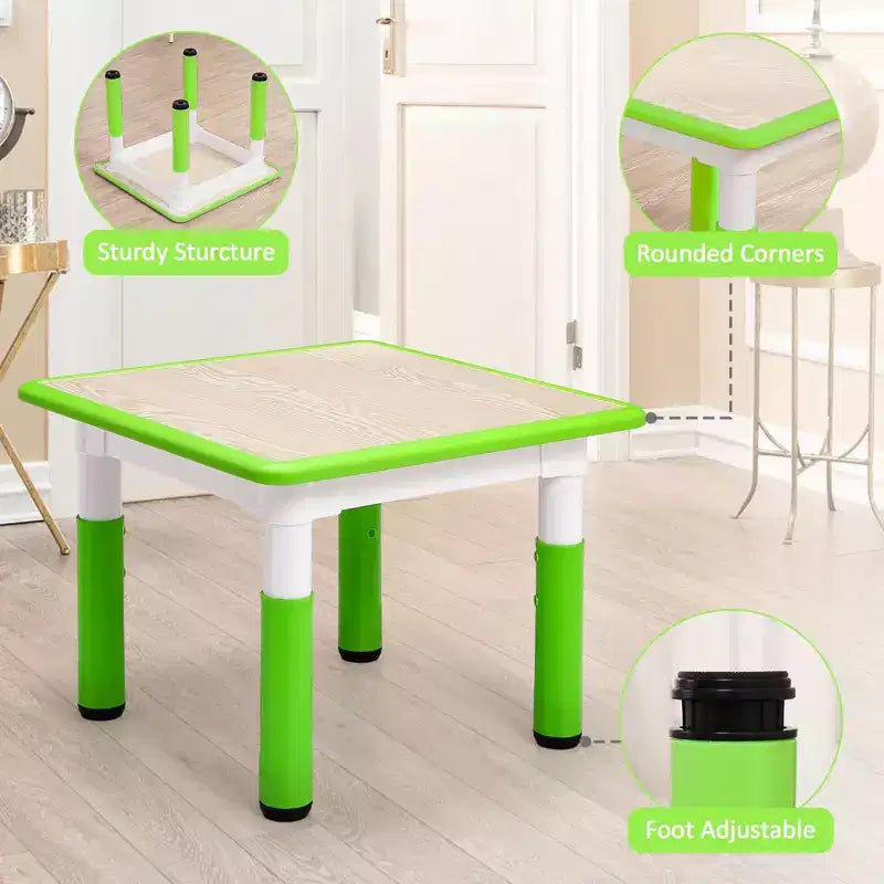 Ensemble Table et Chaises pour Enfants, Bureau Réglable en Hauteur pour Enfants de 2 à 10 Ans, Table d'Activités Manuelles, Pieds Antidérapants, pour Salles de Classe et Garderies