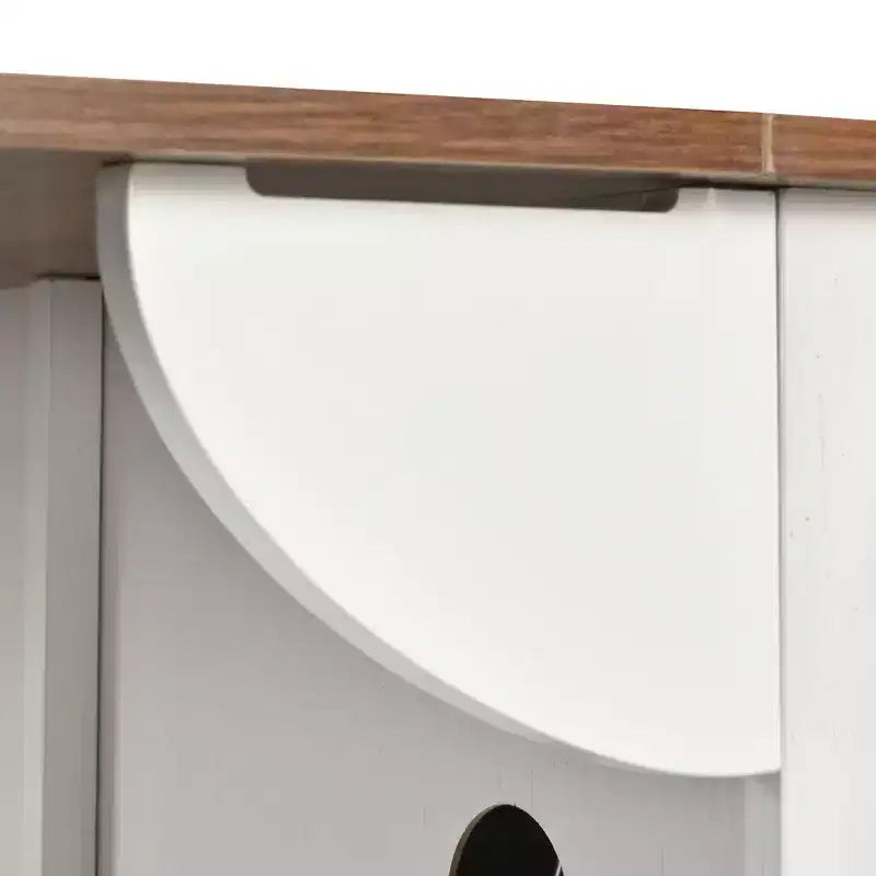 Îlot de cuisine de ferme Whisen 55.5 avec abattant, porte coulissante et station de recharge, design roulant