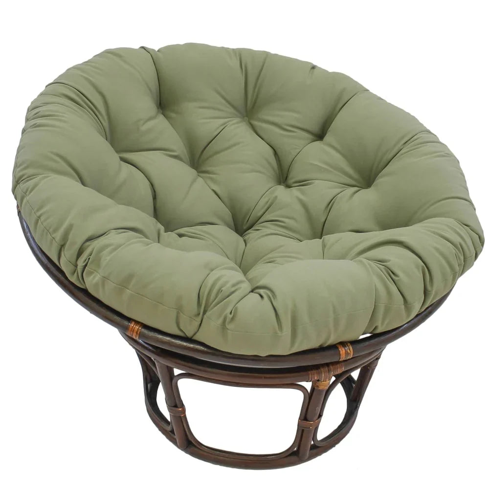 Fauteuil Papasan en rotin Bali 42 po avec coussin en sergé