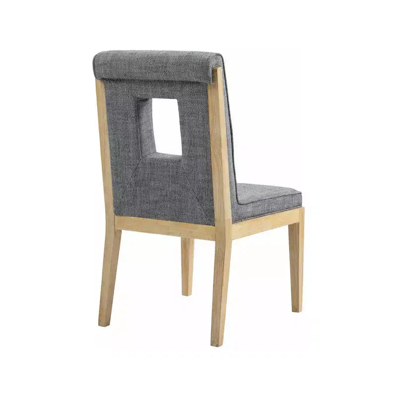 Meridian Furniture, Chaises de salle à manger Gwendolyn en tissu texturé lin, lot de 2