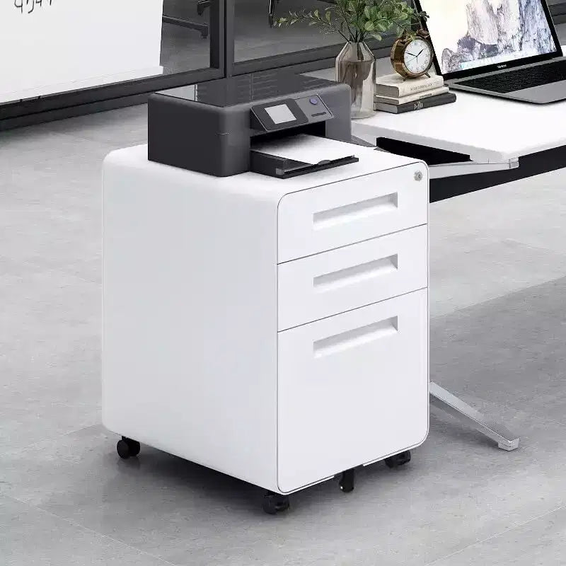 Meuble de classement roulant à 3 tiroirs pour bureau à domicile, caisson de classement mobile sous bureau avec serrure et anti-basculement, pour formats A4/Lettre/Legal