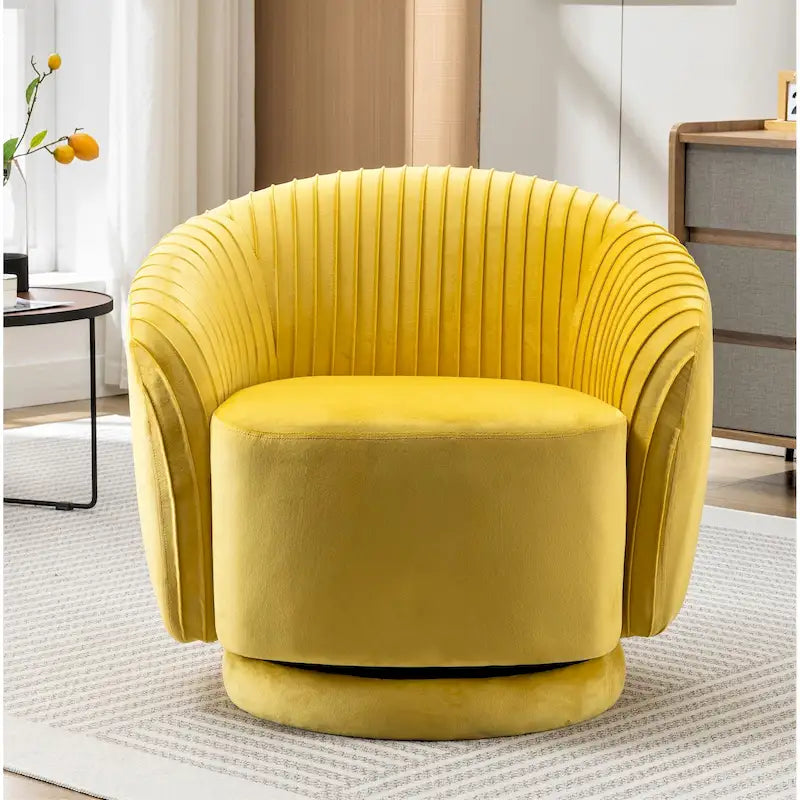 Petit fauteuil pivotant rond en velours Milvo