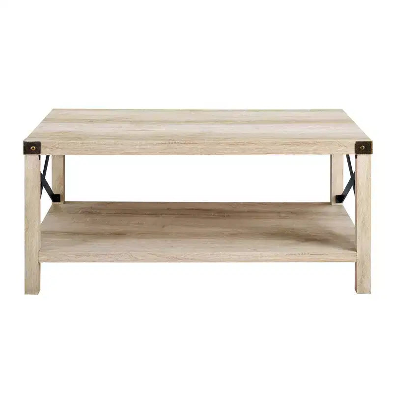 Table basse Sophie Rustic Industrial à piètement X - Saracina Home