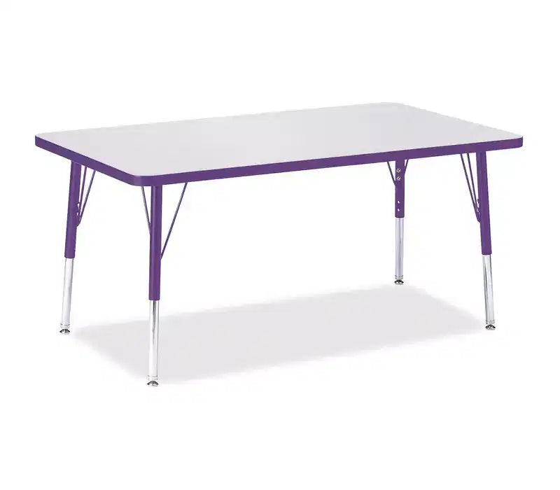 Table rectangulaire Jonti-Craft Berries de hauteur élémentaire, à bord coloré (30 x 48) en violet