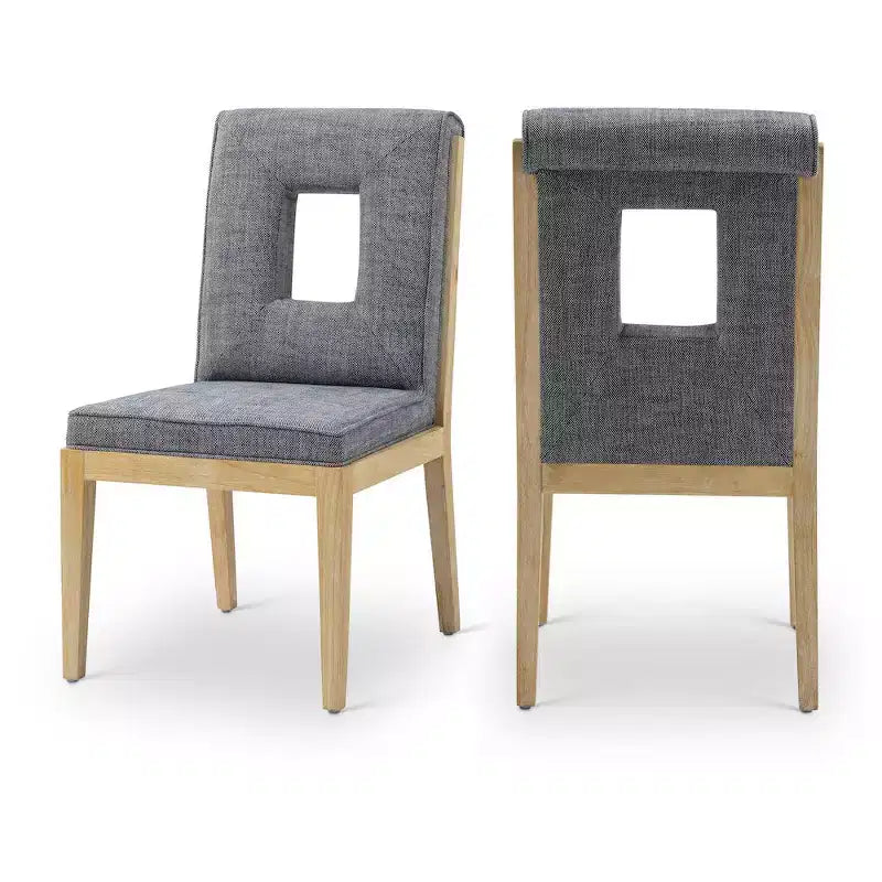 Meridian Furniture, Chaises de salle à manger Gwendolyn en tissu texturé lin, lot de 2