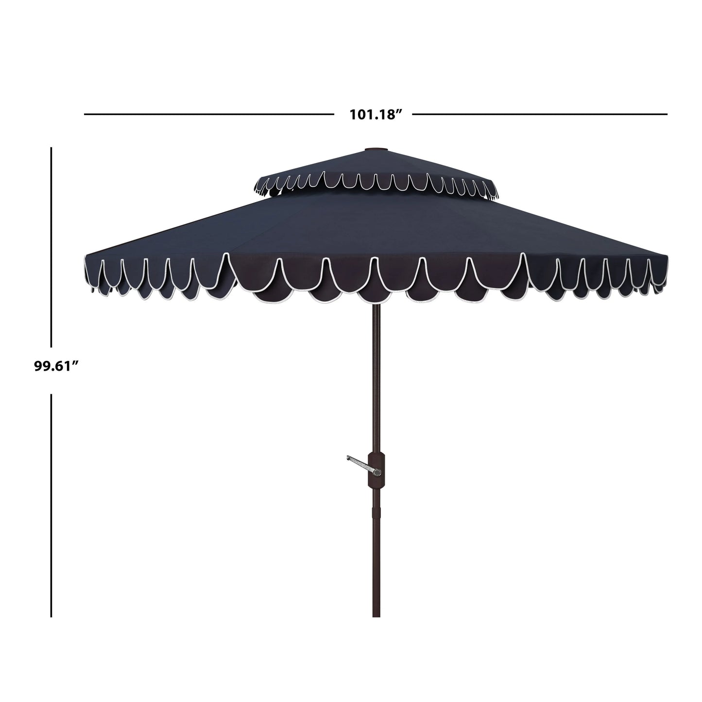 Parasol déporté double toit 274 cm avec cantonnière Kjerstin SAFAVIEH Outdoor