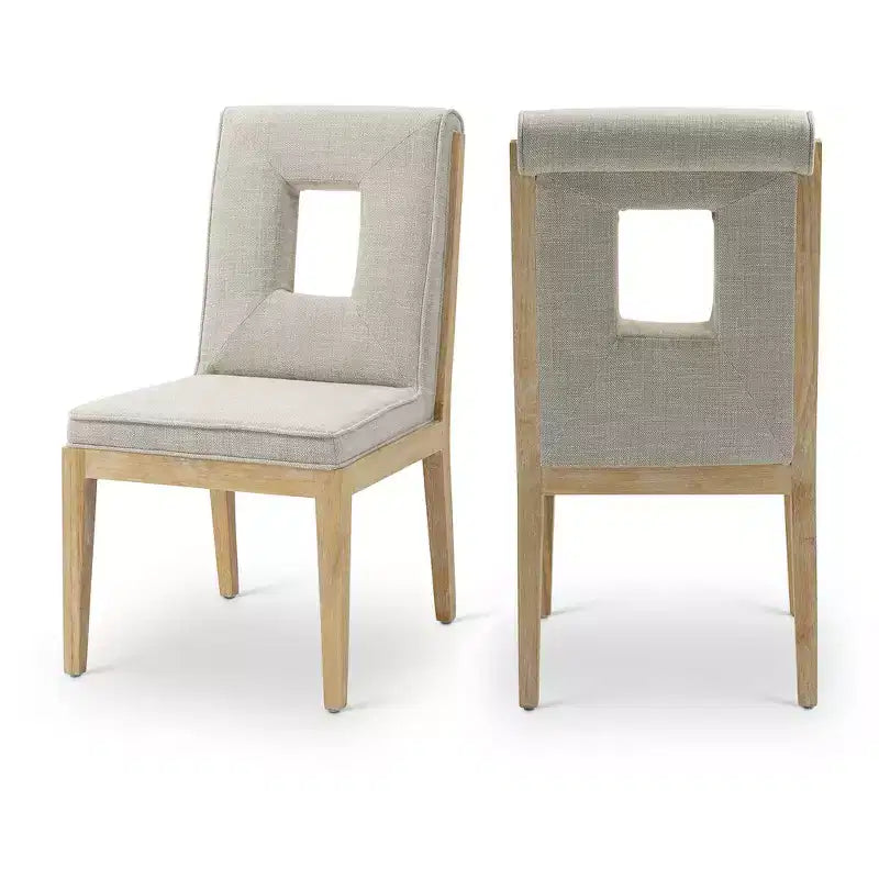 Meridian Furniture, Chaises de salle à manger Gwendolyn en tissu texturé lin, lot de 2