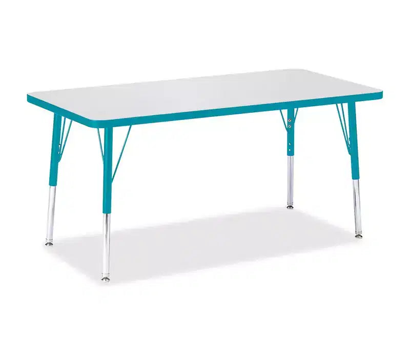Table rectangulaire Jonti-Craft Berries de hauteur élémentaire, couleur bleue, bordure (24 x 48)