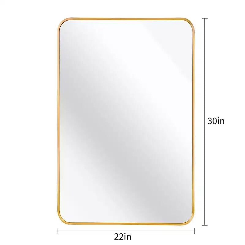 Miroir mural de salle de bain rectangulaire encadré en métal noir 24x36 pouces.