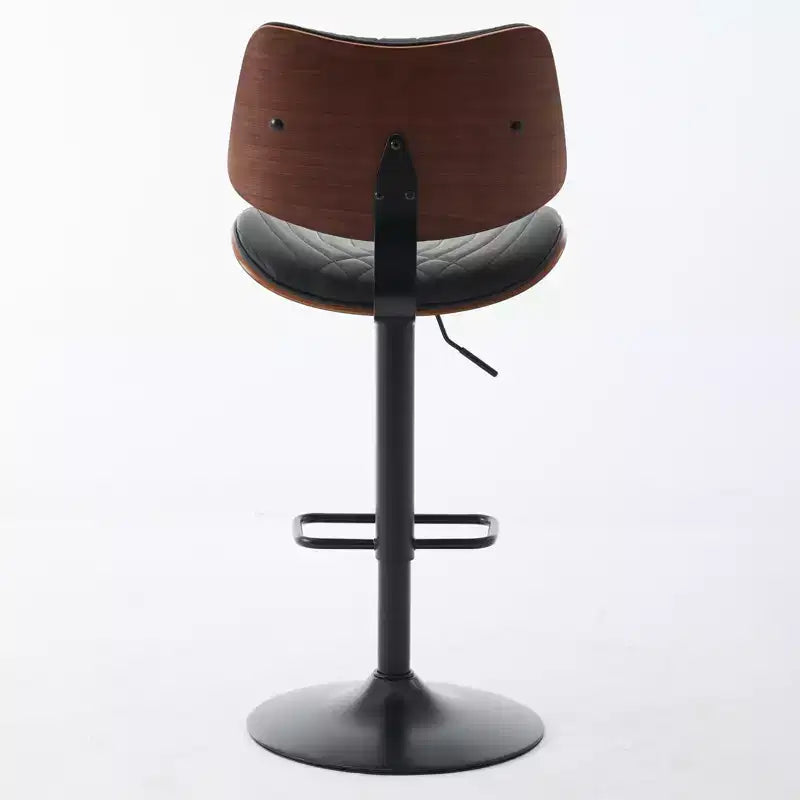 Tabouret de bar pivotant et réglable en hauteur GDFStudio Agnes en similicuir et bois courbé