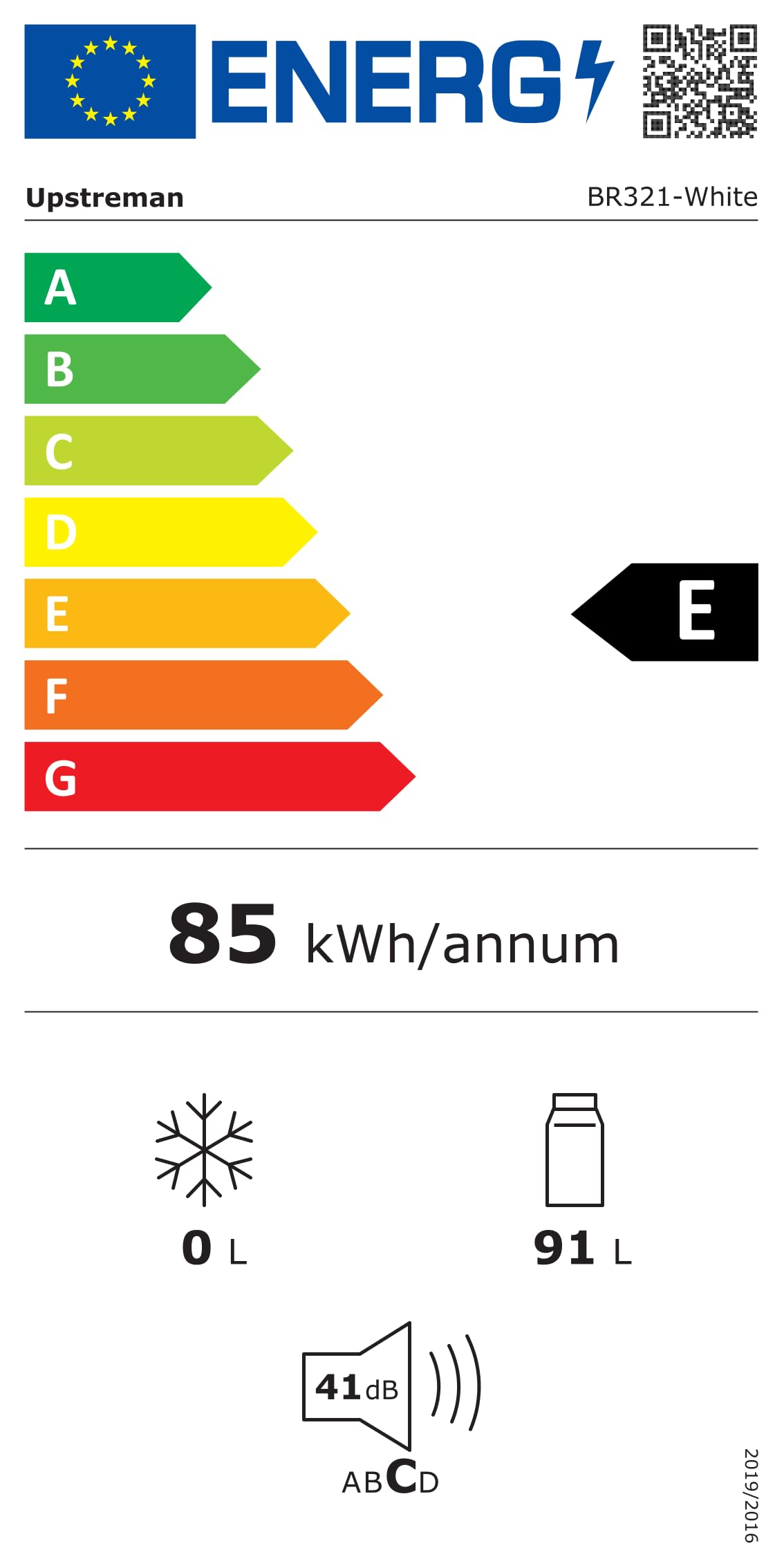 Upstreman Petit Frigo avec Congélateur de 91L, Bac à Légumes, Thermostat Réglable, Silencieux, Petit Frigo de Bureau, Porte Réversible, Réfrigérateur