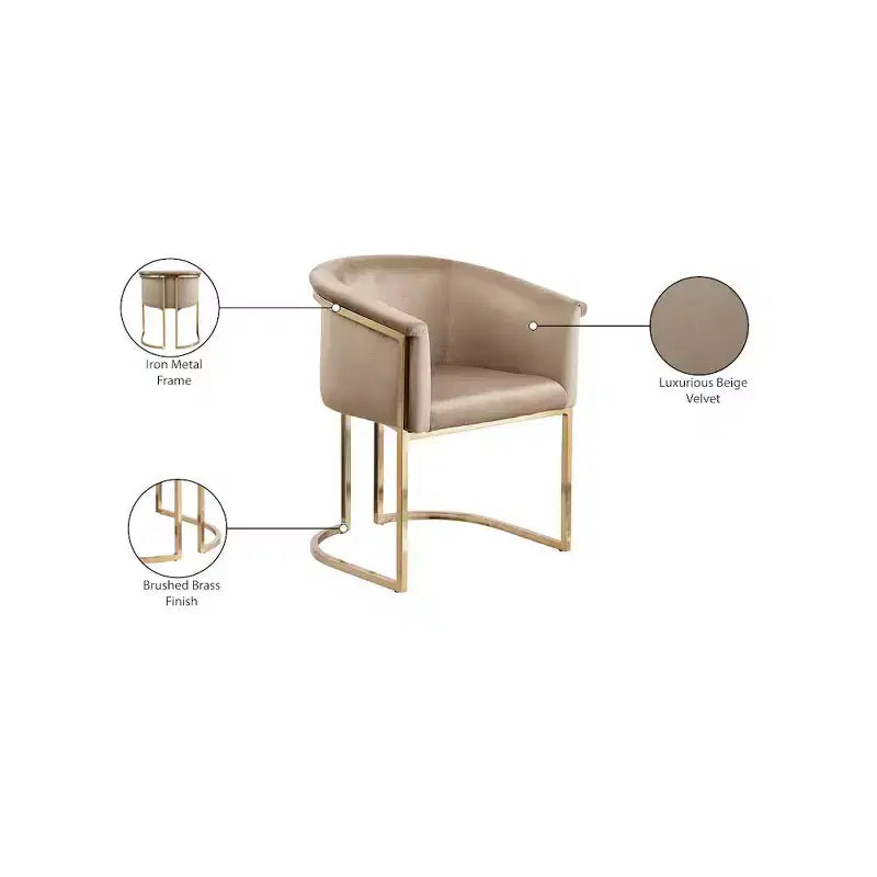 Meridian Furniture, Chaise de salle à manger Tierra en velours