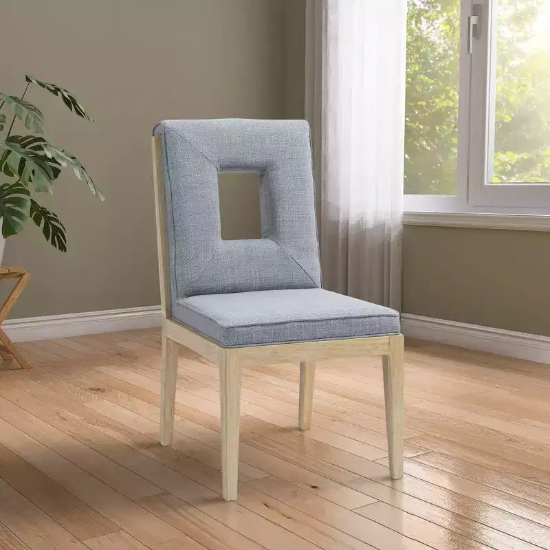 Meridian Furniture, Chaises de salle à manger Gwendolyn en tissu texturé lin, lot de 2