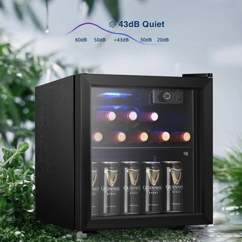 Mini-réfrigérateur de 36,8 litres pour boissons - 48 canettes, 12 bouteilles, porte vitrée, commande par molette