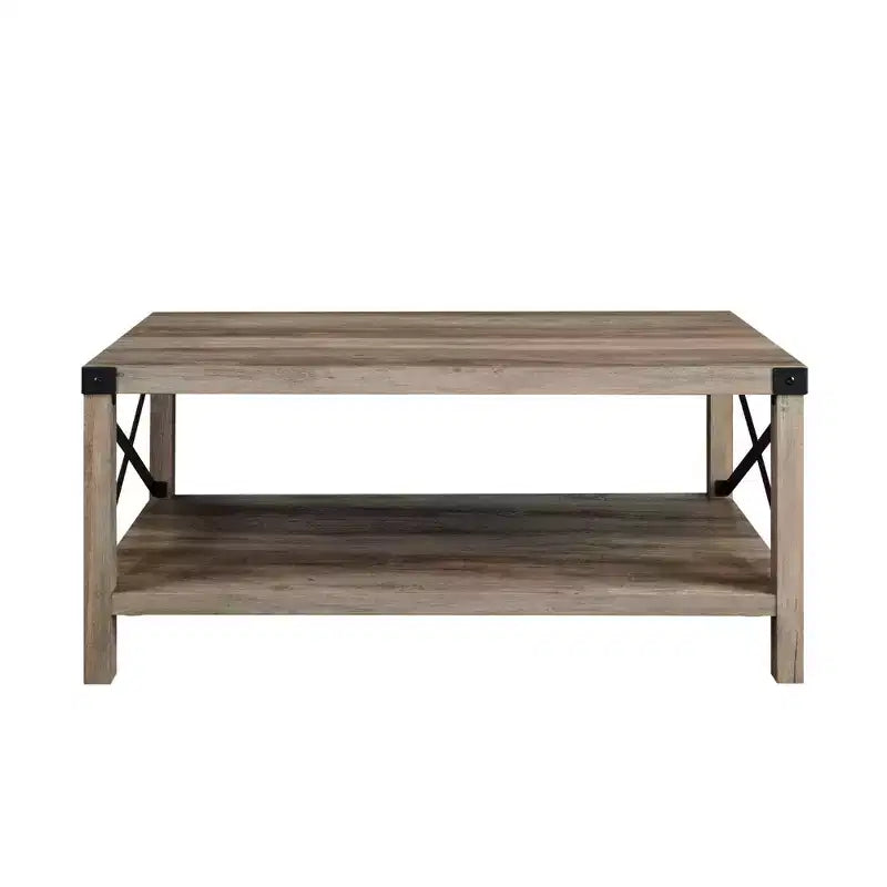 Table basse Sophie Rustic Industrial à piètement X - Saracina Home