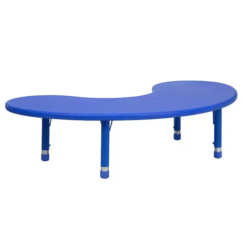 Table d'activités réglable en hauteur en plastique demi-lune Emma et Oliver 35 po larg. x 65 po long.