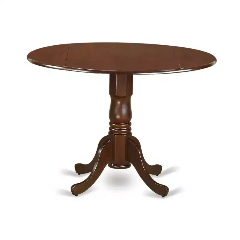 Ensemble de salle à manger rond HomeStock - Petite table à manger et quatre chaises de dînette, Acajou