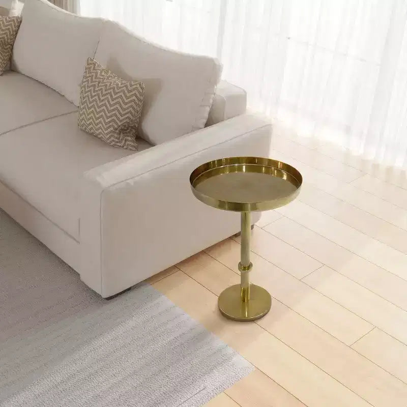 Table d'appoint Royal Hampton de 22 pouces avec base pilier vintage élégante et plateau rond