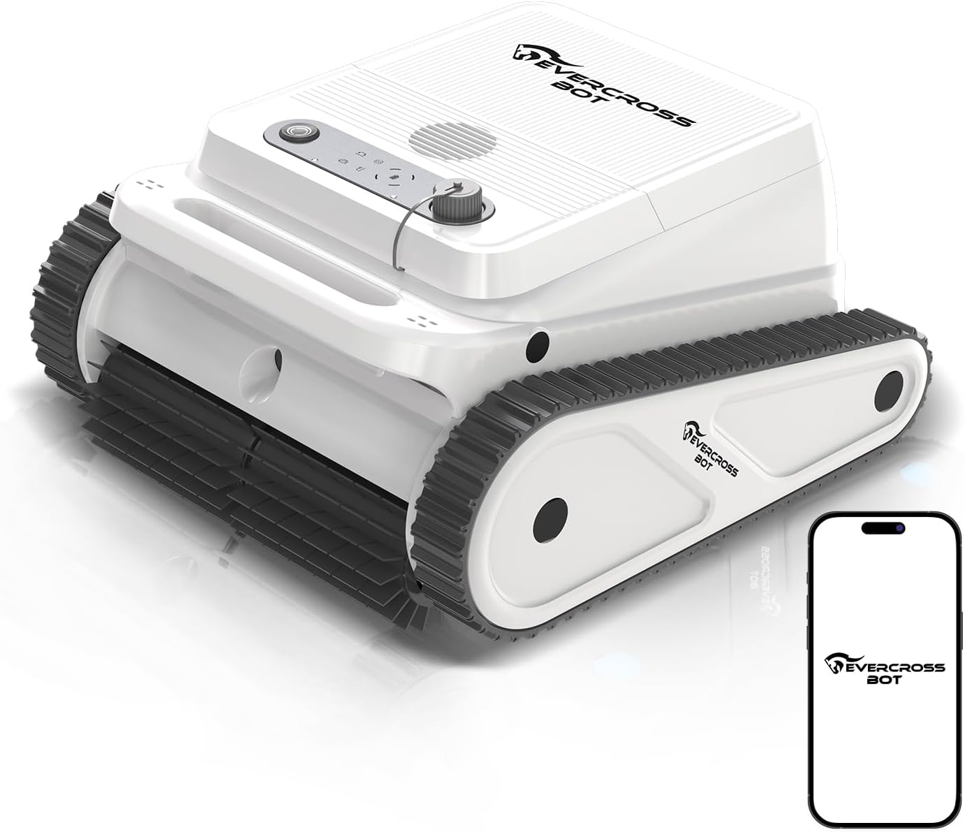 EVERCROSS BOT U8 Robot Piscine Fond et Parois, Robot Piscine sans Fil avec Nettoyage de la Ligne d'eau, 120 Min Autonomie, Navigation Intelligente, Stationnement Automatique, Piscines 200㎡