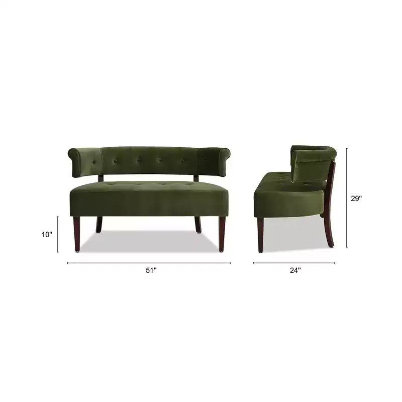 Banc causeuse capitonné avec accoudoirs Jared Jennifer Taylor Home