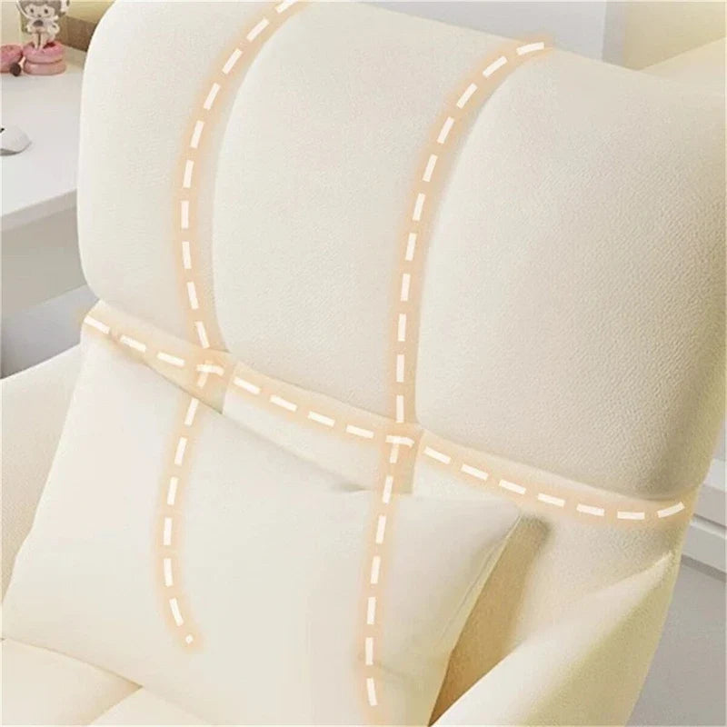 Chaise de bureau ergonomique rembourrée avec coussin, pivotante à 360°